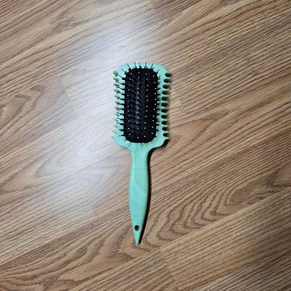 Women's Black and Green Hair Brush